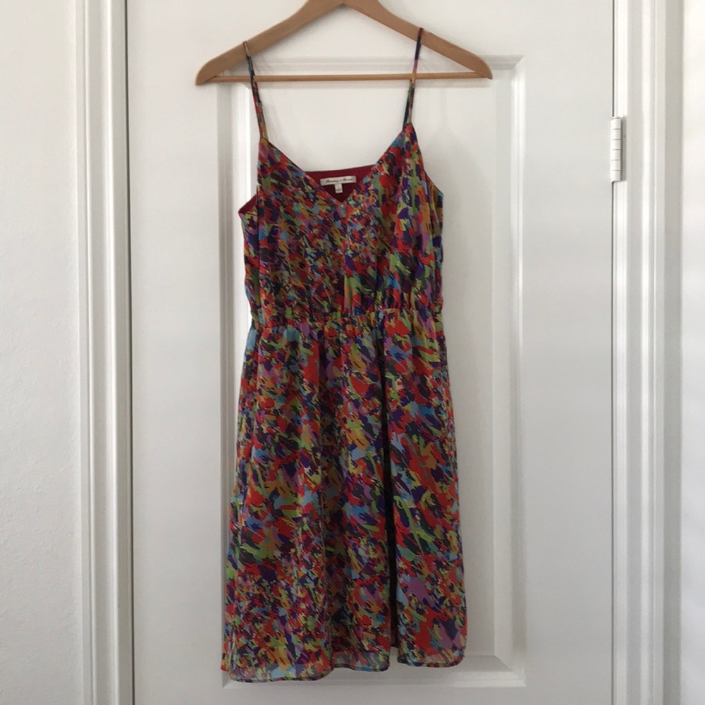 Madewell 100% silk multi color dress size 2